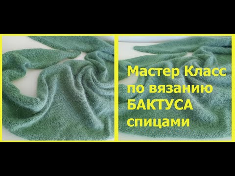 Видео: 🌿Мастер класс по вязанию БАКТУСА из пуха норки спицами в цвете [полынь]