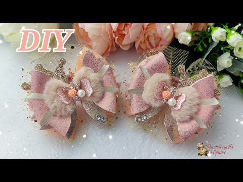Видео: DIY / Мастер класс "нежные персиковые бантики!"😍💖 / Master class "delicate peach bows!"