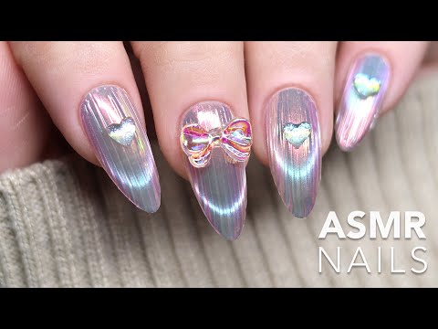 Видео: 🌈 Иридисцентные стеклянные ногти ASMR | Пошаговый урок дизайна ногтей 💆‍♀️ Расслабляющий и приятный