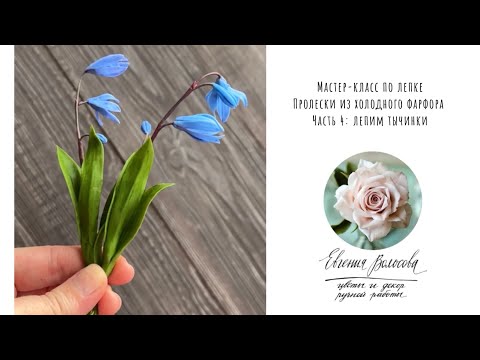 Видео: Четвертая часть моего урока по лепке пролески - лепим тычинки с пыльниками.