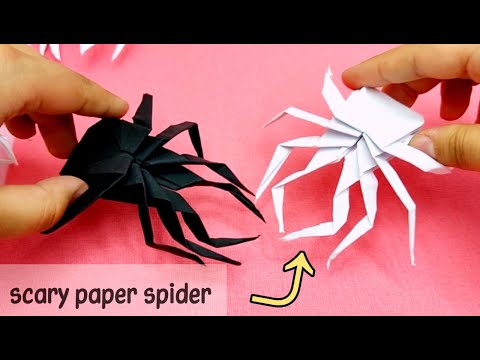 Видео: Paper spider / How to make paper spider / Паук из бумаги / Реалистичный паук из бумаги / Паук