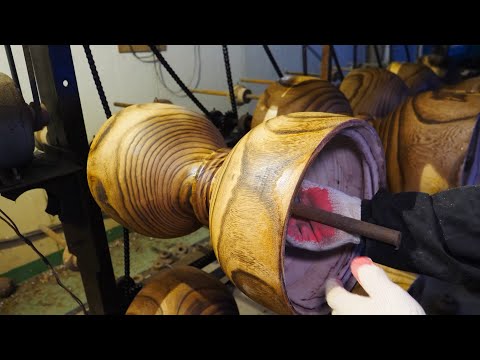 Видео: Процесс изготовления чангу из бревен, корейские мастера