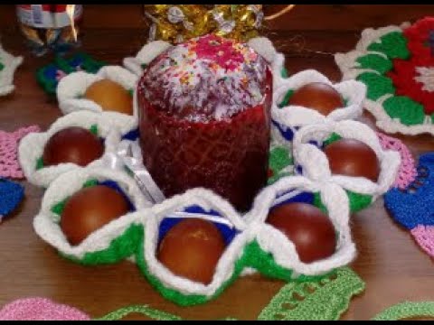 Видео: Вазочка-корзинка с ячейками крючком.