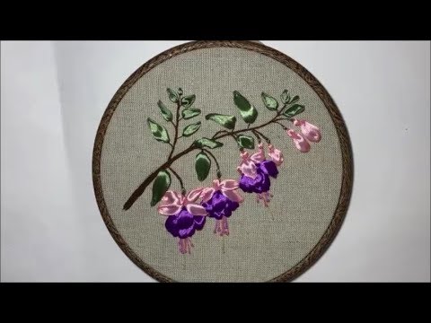 Видео: Фуксия вышитая лентами / Fuchsia embroidered with ribbons