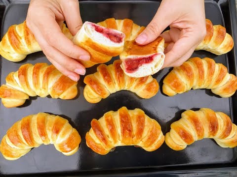 Видео: Если остался стакан кефира, то пеките булочки с начинкой! Пекарь готовит!