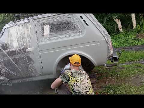 Видео: покраска авто на улице, без опыта.