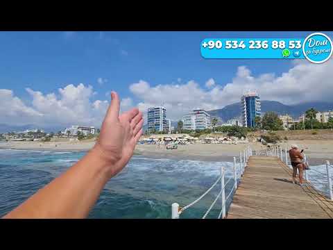 Видео: ПЕРВАЯ ЛИНИЯ 1+1 квартира в Алании ПОД КЛЮЧ недвижимость в Турции НА МОРЕ