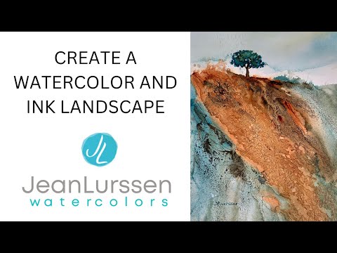 Видео: Акварель и тушь — текстурированный пейзаж
