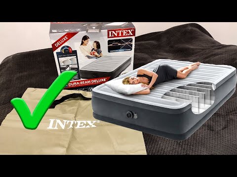 Видео: ЧЕСТНЫЙ ОБЗОР ПОСЛЕ 12 МЕСЯЦЕВ ИСПОЛЬЗОВАНИЯ. Надувная двуспальная кровать INTEX Интекс. Распаковка