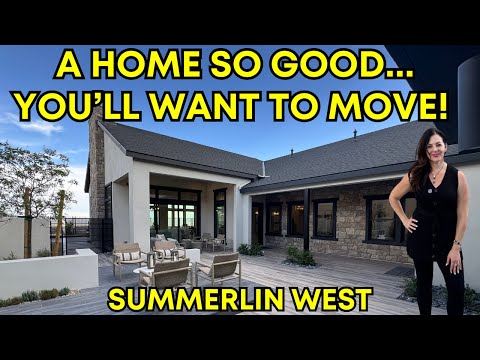 Видео: План 1 в Карлайле | Новый современный одноэтажный дом класса люкс в Саммерлин-Уэст от Tri Pointe ...