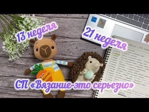 Видео: СП Вязание - это Серьезно. Отчеты за 13 и 21 недели. Капибара и Ежик🧶#вязаниеэтосерьезно