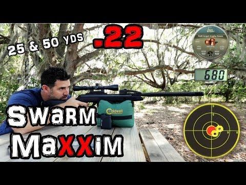 Видео: Пневматическая винтовка Gamo Swarm Maxxim .22 — тест точности! — 25 и 50 ярдов + полный обзор — п...