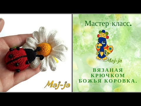 Видео: Вяжем вместе. Божья коровка крючком. Мастер-класс.