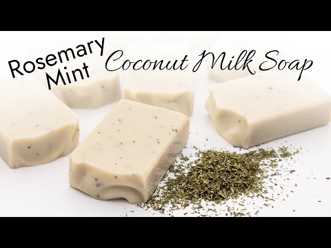 Видео: Мыло с розмарином, мятой и кокосовым молоком