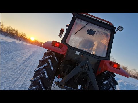 Видео: МТЗ 952.3 На очистке снега