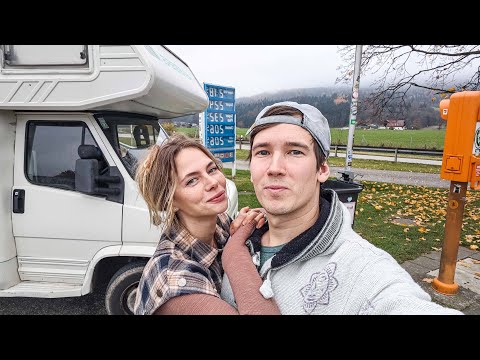 Видео: Едем через Альпы на летней резине... на автодоме