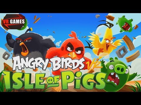 Видео: Атакуем зеленых свиней в Angry Birds VR: Isle of Pigs Прохождение - 1 часть.