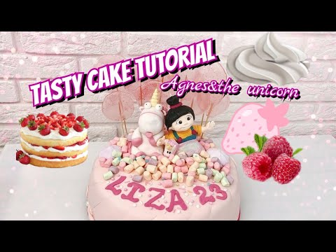 Видео: Розовый торт с единорогом, клубникой и взбитыми сливками 💓 Вкусный и простой рецепт 🍭