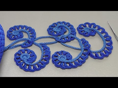 Видео: Урок вязания крючком. ЗАВИТОК с витыми столбиками.Howto Crochet Irich lace leafe.