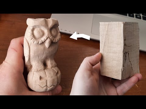Видео: Сова и хэллоуин резьба по дереву / Owl halloween wood carving