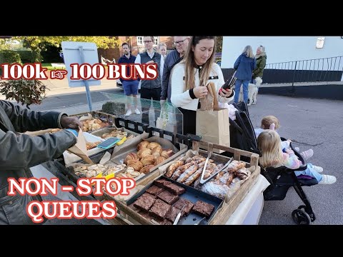 Видео: Он раздал 100 булочек с корицей за 100 тысяч подписчиков — очереди были безумными