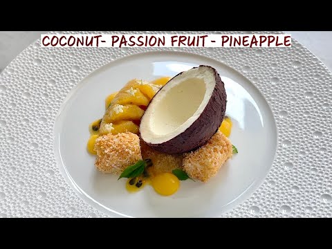 Видео: Изысканный кокосовый десерт с маракуйей, ананасом и пина колада