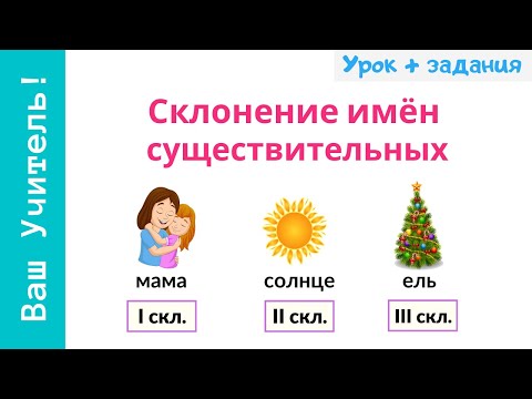 Видео: Склонение имен существительных. Как определить склонение существительного?