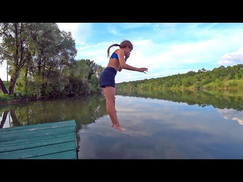 Видео: Влог! Отдых на природе прыжки в воду
