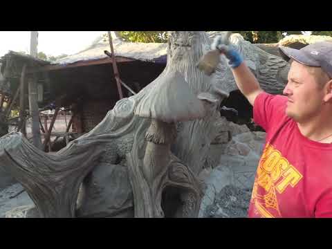 Видео: как сделать грибы из бетона. мастер класс.