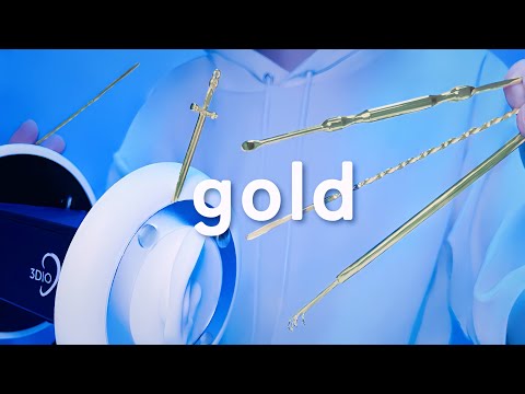 Видео: [ASMR 1 час] Золотой ватный палочка для чистки ушей