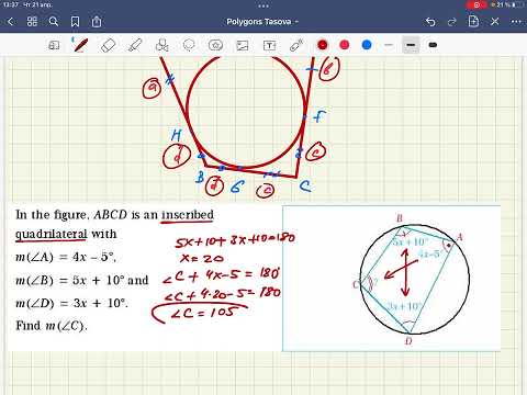 Видео: Polygons, Төртбұрышқа іштей және сырттай сызылған шеңберлер