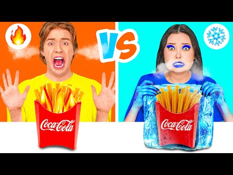 Видео: Холодная или Горячая Еда Челлендж | Фантастические Лайфхаки с Едой от HAHANOM Challenge