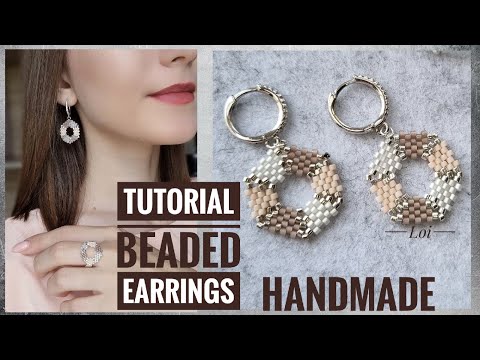 Видео: Мастер-класс: Серьги из бисера в форме шестиугольника | Tutorial - Hexagon-shaped Beaded Earrings