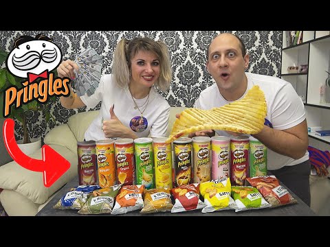 Видео: Толик Vs Лена. УГАДАЙ ВКУС ЧИПСОВ  Pringils и ПОЛУЧИ 600$ // Crazy Life