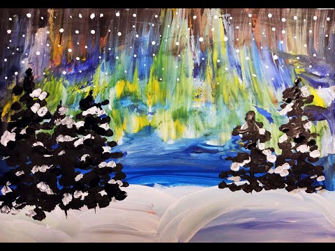 Видео: Рисуем северное сияние с помощью пленки. для детей 5-6 лет