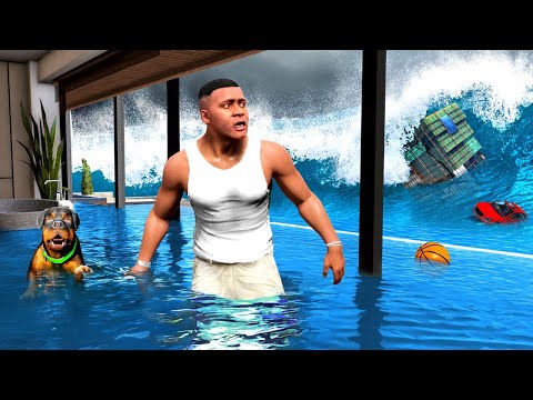 Видео: ФРАНКЛИННІҢ ҮЙІН ҮЛКЕН ЦУНАМИ БАСЫП КЕТТІ (GTA V)