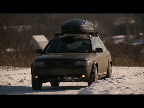 Видео: Audi Allroad 4.2 c5 катится по снежку