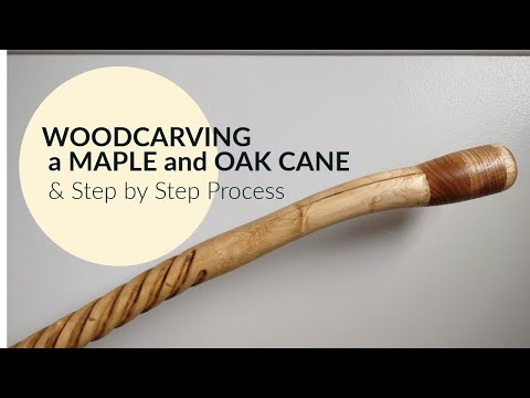 Видео: РЕЗЬБА ПО ТРОСТИ ИЗ КЛЕНА И ДУБА