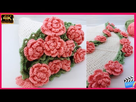 Видео: Вязаное крючком одеяло с букетом //💐 crochet bouquet blanket #buketbattaniye #bouquetblanket