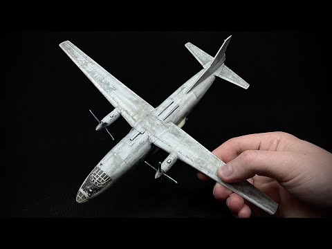 Видео: МОДЕЛЬ Советского транспортного САМОЛЁТА Ан-8 в масштабе 1:144. Для ДИОРАМЫ. Soviet aircraft model