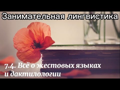 Видео: 7.4. Все о жестовых языках и дактилологии.