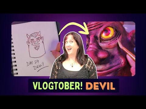 Видео: 31 Монстр - Как сделать черта из папье-маше - Vlogtober День 29