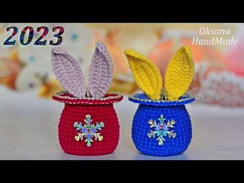 Видео: СИМВОЛ 2023. КРОЛИК В ШЛЯПЕ. ИГРУШКА НА ЕЛКУ