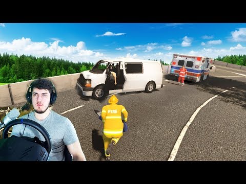 Видео: СПАСАЮ ВОДИТЕЛЯ ПОСЛЕ ДТП - ТУШУ ПОЖАР в СИМУЛЯТОР СПАСАТЕЛЯ Flashing Lights