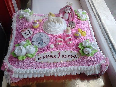 Видео: Тортик на годик девочке