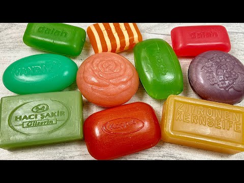 Видео: Glycerin soap * ASMR soap cutting * Резка глицеринового мыла 💜