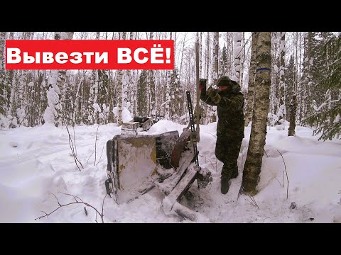 Видео: Гости в лесной ИЗБЕ! Сильная метель. Еле выбрался из леса. Срочно вывожу всё.
