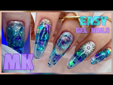 Видео: WOW!!! 🔥Gel Nails / Зимний маникюр Аквадизайн / Наращивание на Верхние формы