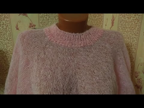 Видео: Джемпер "Летучая мышь" из Ализе кид мохера сверху вниз. Как я его вязала. Экспресс - мк.