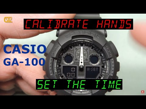 Видео: Откалибруйте стрелки и установите время на Casio GA-100 G-Shock